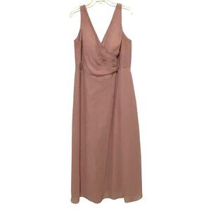 Azazie Bridesmaid Dress Size C Dusty‎ Pink Maxi Classic Feminine Fairy Romantic